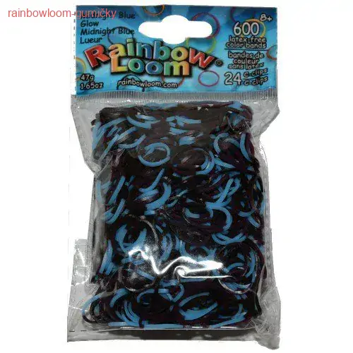 RAINBOW LOOM gumičky SVÍTÍCÍ PŮLNOČNÍ MODŘ