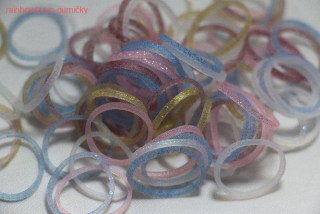 RAINBOW LOOM gumičky MODRÉ třpytky