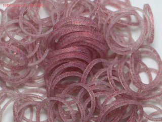 RAINBOW LOOM gumičky ČERVENÉ třpytky