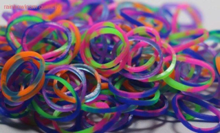RAINBOW LOOM gumičky STRAKATÝ MIX průhledný